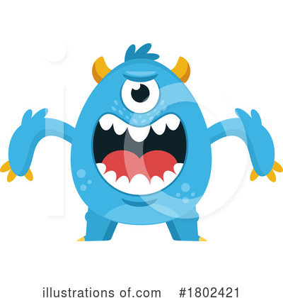 Royalty-Free (RF) Monster Clipart Illustration by Hit Toon - Stock Sample #1802421