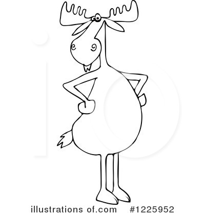 Royalty-Free (RF) Moose Clipart Illustration by djart - Stock Sample #1225952
