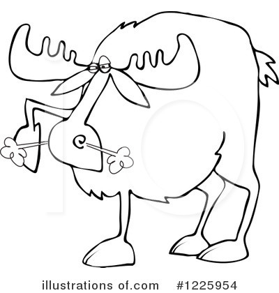 Royalty-Free (RF) Moose Clipart Illustration by djart - Stock Sample #1225954