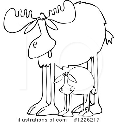 Royalty-Free (RF) Moose Clipart Illustration by djart - Stock Sample #1226217