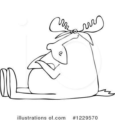 Royalty-Free (RF) Moose Clipart Illustration by djart - Stock Sample #1229570