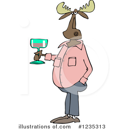 Royalty-Free (RF) Moose Clipart Illustration by djart - Stock Sample #1235313