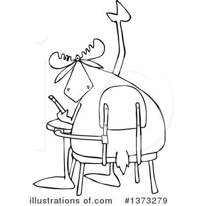 Royalty-Free (RF) Moose Clipart Illustration by djart - Stock Sample #1373279