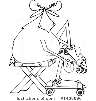 Royalty-Free (RF) Moose Clipart Illustration by djart - Stock Sample #1408690
