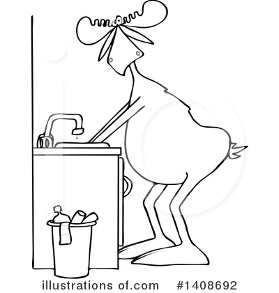 Royalty-Free (RF) Moose Clipart Illustration by djart - Stock Sample #1408692