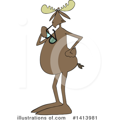 Royalty-Free (RF) Moose Clipart Illustration by djart - Stock Sample #1413981