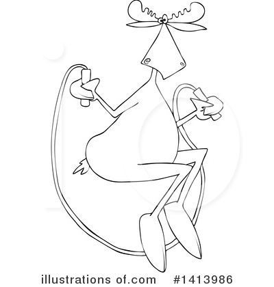 Royalty-Free (RF) Moose Clipart Illustration by djart - Stock Sample #1413986