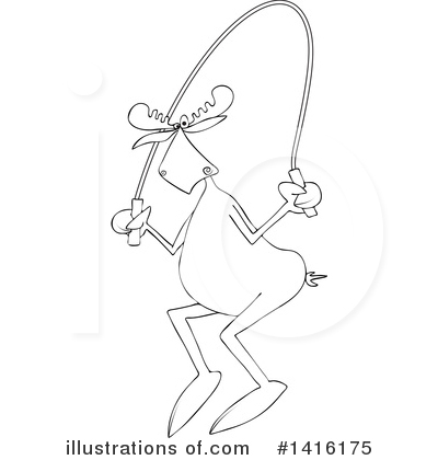 Royalty-Free (RF) Moose Clipart Illustration by djart - Stock Sample #1416175