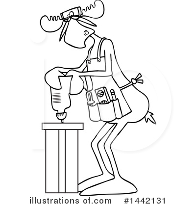 Royalty-Free (RF) Moose Clipart Illustration by djart - Stock Sample #1442131