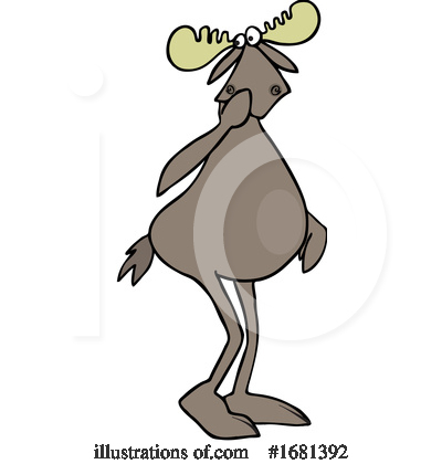 Royalty-Free (RF) Moose Clipart Illustration by djart - Stock Sample #1681392