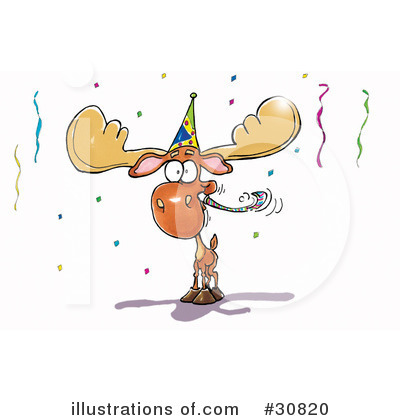 Royalty-Free (RF) Moose Clipart Illustration by Spanky Art - Stock Sample #30820