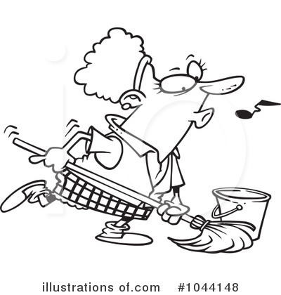 Royalty-Free (RF) Mopping Clipart Illustration by toonaday - Stock Sample #1044148
