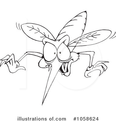 Royalty-Free (RF) Mosquito Clipart Illustration by Dennis Holmes Designs - Stock Sample #1058624