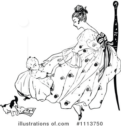 Royalty-Free (RF) Mother Clipart Illustration by Prawny Vintage - Stock Sample #1113750