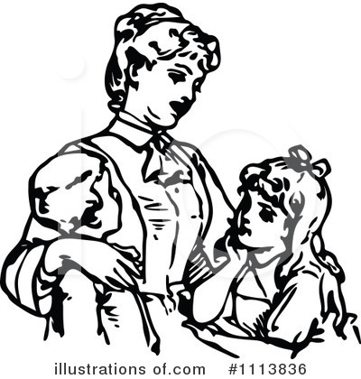 Royalty-Free (RF) Mother Clipart Illustration by Prawny Vintage - Stock Sample #1113836
