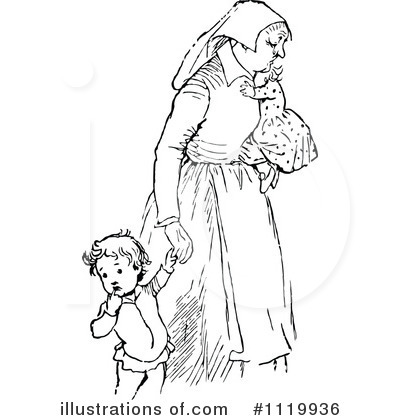Royalty-Free (RF) Mother Clipart Illustration by Prawny Vintage - Stock Sample #1119936