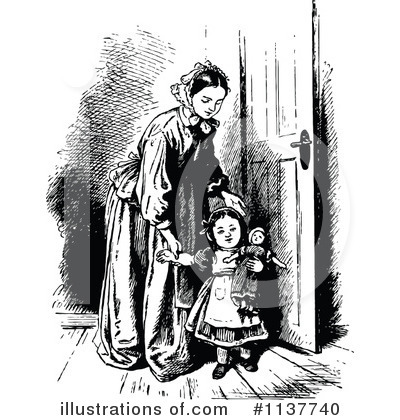 Royalty-Free (RF) Mother Clipart Illustration by Prawny Vintage - Stock Sample #1137740