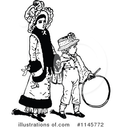 Royalty-Free (RF) Mother Clipart Illustration by Prawny Vintage - Stock Sample #1145772