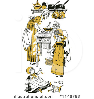 Royalty-Free (RF) Mother Clipart Illustration by Prawny Vintage - Stock Sample #1146788