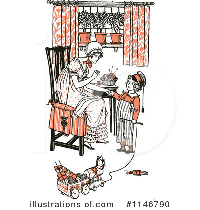 Royalty-Free (RF) Mother Clipart Illustration by Prawny Vintage - Stock Sample #1146790