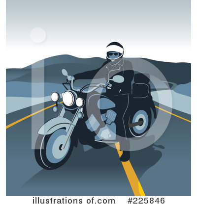 Royalty-Free (RF) Motorcycle Clipart Illustration by David Rey - Stock Sample #225846