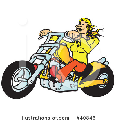 Royalty-Free (RF) Motorcycle Clipart Illustration by Snowy - Stock Sample #40846