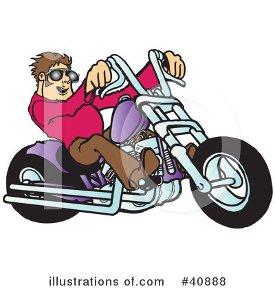 Royalty-Free (RF) Motorcycle Clipart Illustration by Snowy - Stock Sample #40888