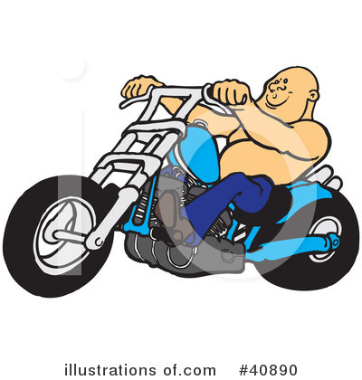 Royalty-Free (RF) Motorcycle Clipart Illustration by Snowy - Stock Sample #40890