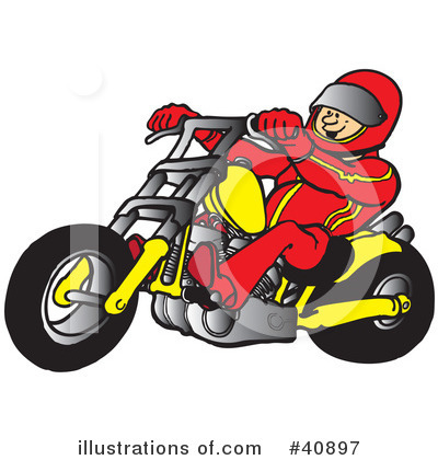 Royalty-Free (RF) Motorcycle Clipart Illustration by Snowy - Stock Sample #40897