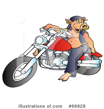 Royalty-Free (RF) Motorcycle Clipart Illustration by Snowy - Stock Sample #66828