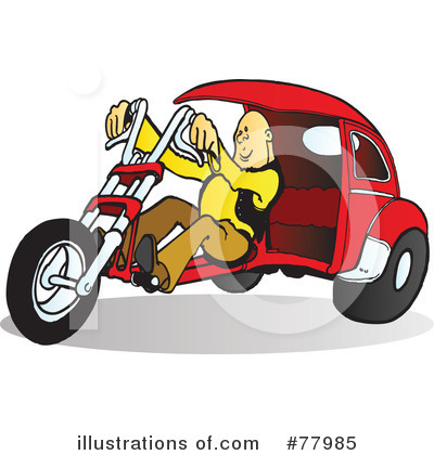 Royalty-Free (RF) Motorcycle Clipart Illustration by Snowy - Stock Sample #77985