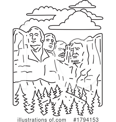 Royalty-Free (RF) Mount Rushmore Clipart Illustration by patrimonio - Stock Sample #1794153