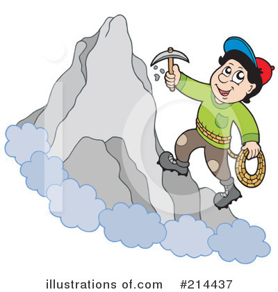 Royalty-Free (RF) Mountain Climber Clipart Illustration by visekart - Stock Sample #214437