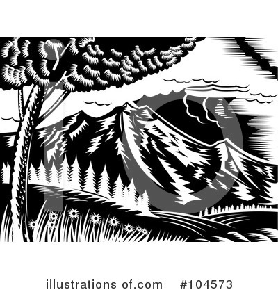 Royalty-Free (RF) Mountains Clipart Illustration by patrimonio - Stock Sample #104573