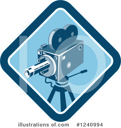 Royalty-Free (RF) Movie Camera Clipart Illustration by patrimonio - Stock Sample #1240994