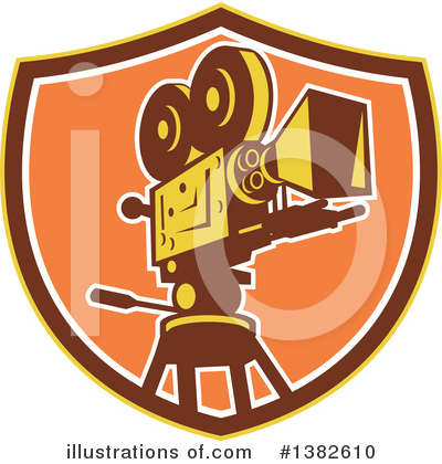 Royalty-Free (RF) Movie Camera Clipart Illustration by patrimonio - Stock Sample #1382610