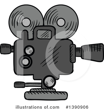 Royalty-Free (RF) Movie Camera Clipart Illustration by Vector Tradition SM - Stock Sample #1390906