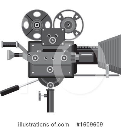 Royalty-Free (RF) Movie Camera Clipart Illustration by patrimonio - Stock Sample #1609609