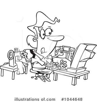 Royalty-Free (RF) Multi Tasking Clipart Illustration by toonaday - Stock Sample #1044648