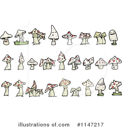 Royalty-Free (RF) Mushroom Clipart Illustration by lineartestpilot - Stock Sample #1147217