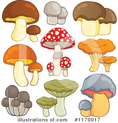 Royalty-Free (RF) Mushroom Clipart Illustration by visekart - Stock Sample #1170017