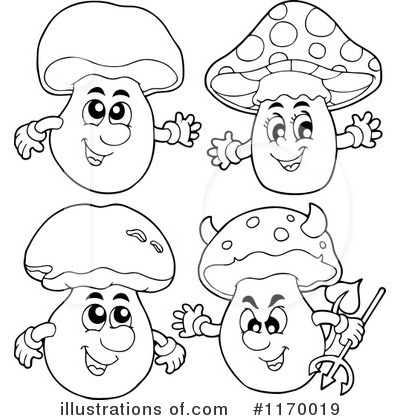 Royalty-Free (RF) Mushroom Clipart Illustration by visekart - Stock Sample #1170019