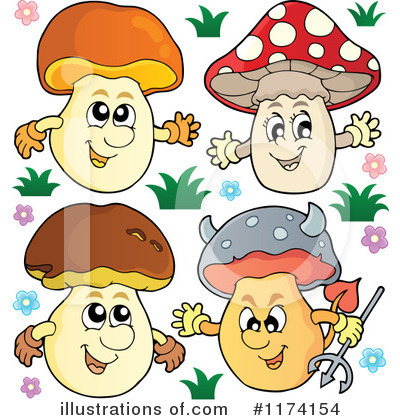 Royalty-Free (RF) Mushroom Clipart Illustration by visekart - Stock Sample #1174154