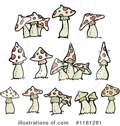Royalty-Free (RF) Mushroom Clipart Illustration by lineartestpilot - Stock Sample #1181281