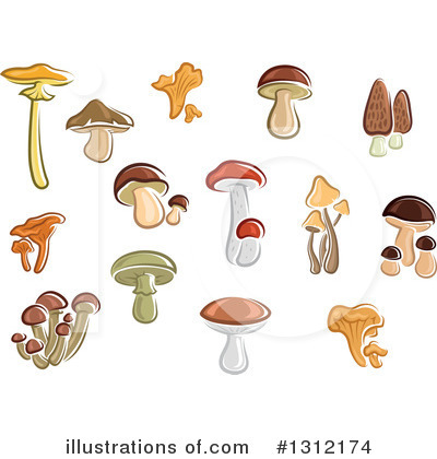 Royalty-Free (RF) Mushroom Clipart Illustration by Vector Tradition SM - Stock Sample #1312174