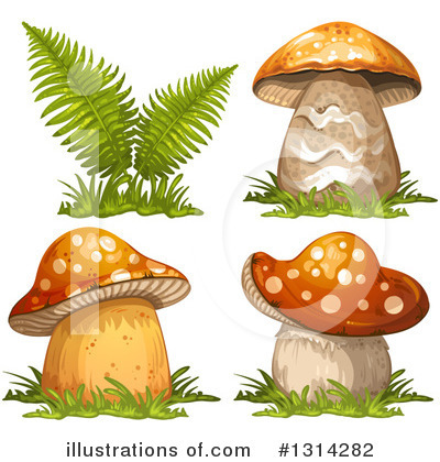 Royalty-Free (RF) Mushroom Clipart Illustration by merlinul - Stock Sample #1314282