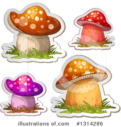 Royalty-Free (RF) Mushroom Clipart Illustration by merlinul - Stock Sample #1314286
