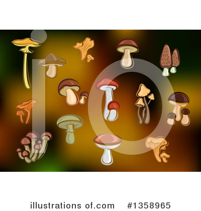 Royalty-Free (RF) Mushroom Clipart Illustration by Vector Tradition SM - Stock Sample #1358965