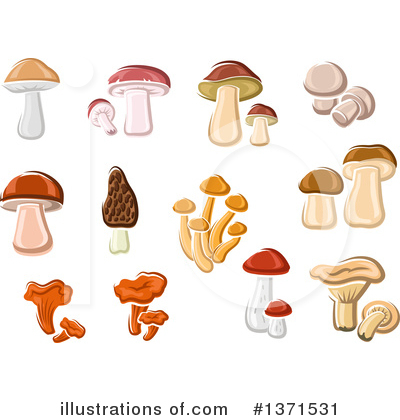 Royalty-Free (RF) Mushroom Clipart Illustration by Vector Tradition SM - Stock Sample #1371531