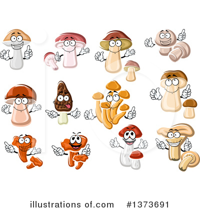 Royalty-Free (RF) Mushroom Clipart Illustration by Vector Tradition SM - Stock Sample #1373691